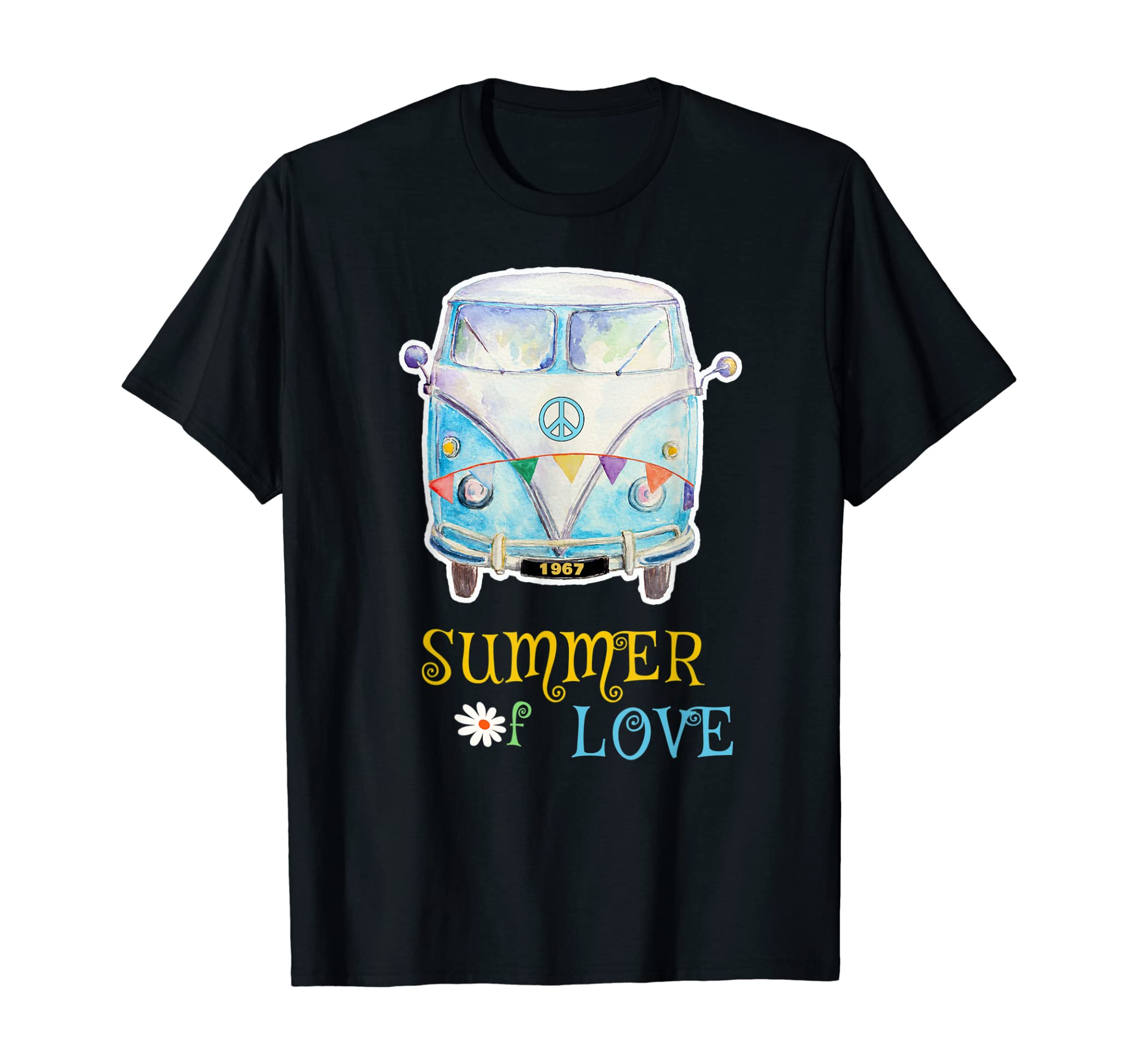 1967 Summer Of Love Hippie Peace Camper Van T-Shirt