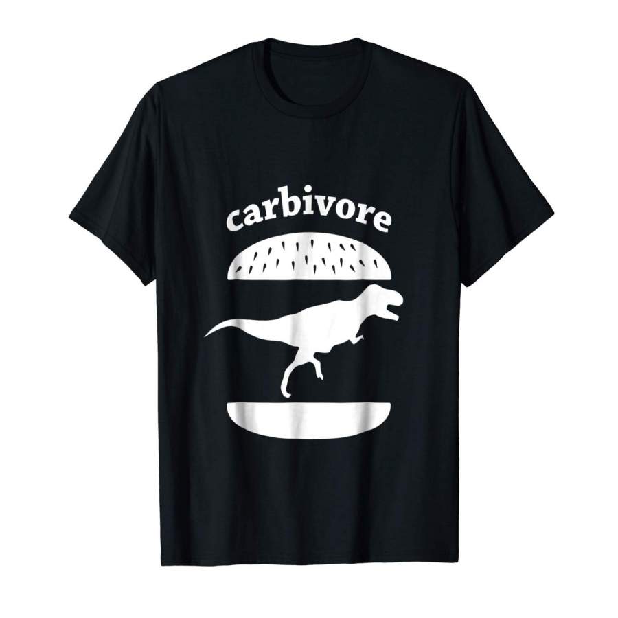 Awesome Carbivore Dinosaur Burger Food Pun Men T Shirt Cotton T-shirt