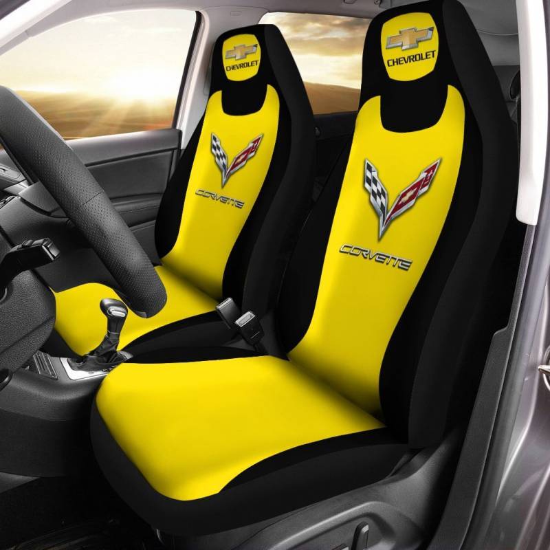 Chevrolet Corvette- NCT Car Seat Cover (Set of 2) Ver2 (Yellow)