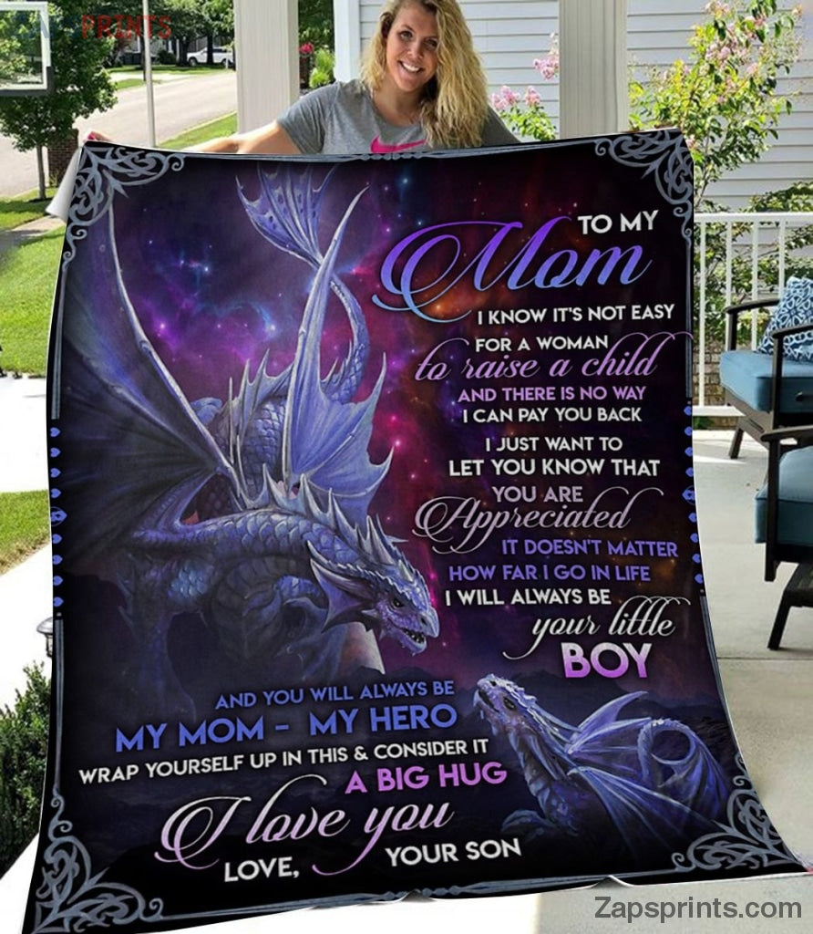 Gift For Mom – To My Mom – Dragon – Raise A Dragon – Blanket