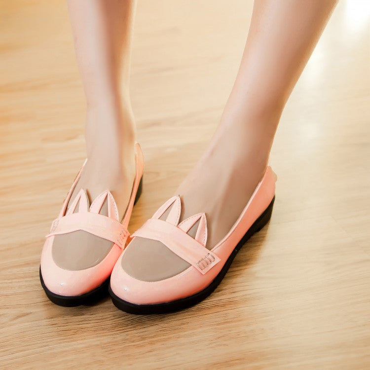 Lovely Rabbit Ear Flat Slip-On Shoes 3780