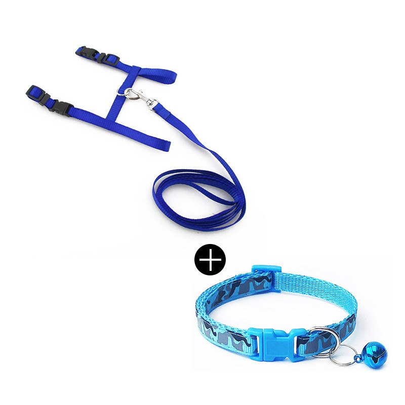 Cat Collar Harness Leash Adjustable Nylon Pet Traction Cat Kitten Dog Halter Collar gato Cats Products Pet Harness Belt alx