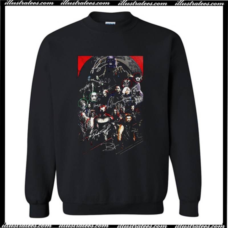 Marvel Avengers Endgame Poster Character Signature Sweatshirt AI