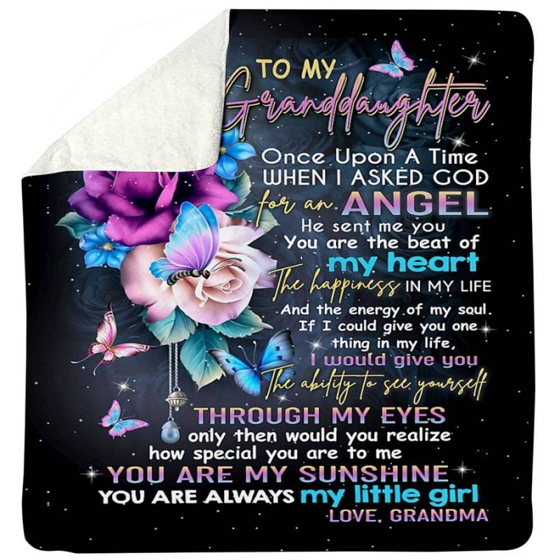 You Are Always My Little Girl Quote Gift For Granddaughter Sherpa Blanket