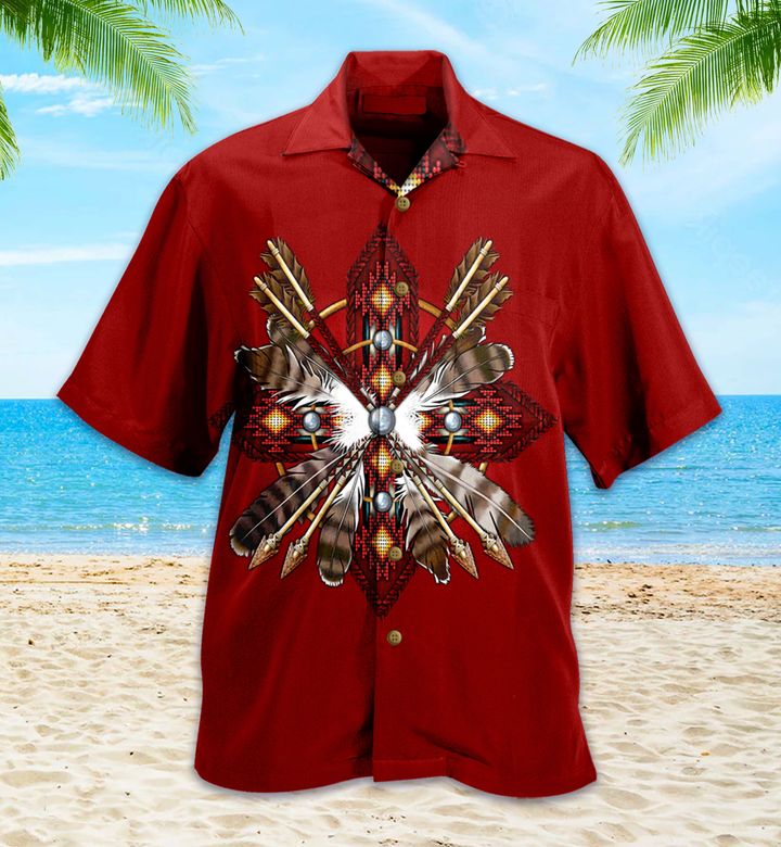 Native American Red Hawaii Shirt Ha33497