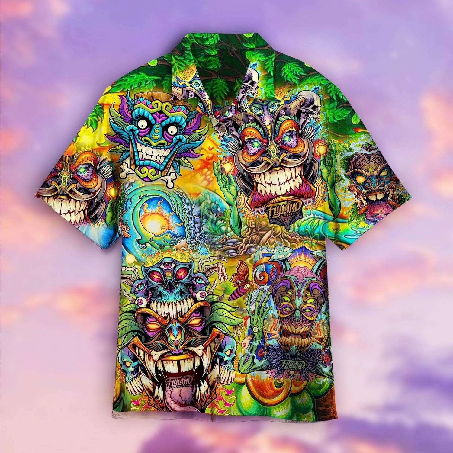 Hawaii Aloha Shirt Made In Tiki Hippie Ha84167