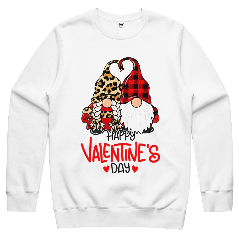 Happy Valentine'S Day Gnomes Couple Valentines Day Gift Crewneck Sweatshirt Realtorgift