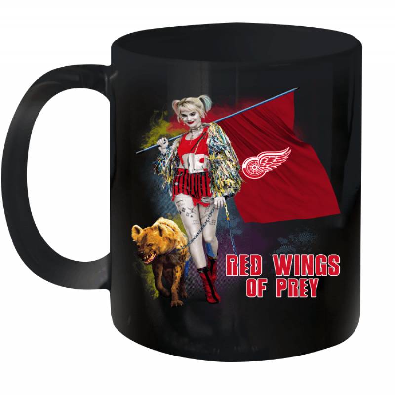 Harley Quinn flag Detroit Red Wings Of Prey Ceramic Mug 11oz