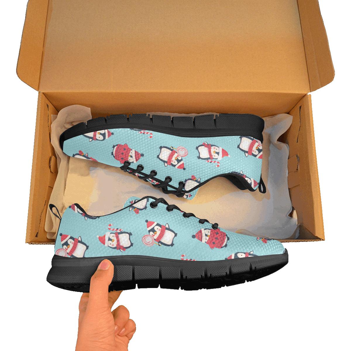 Cute Penguin Christmas  Design Pattern Women’S Sneaker Shoes