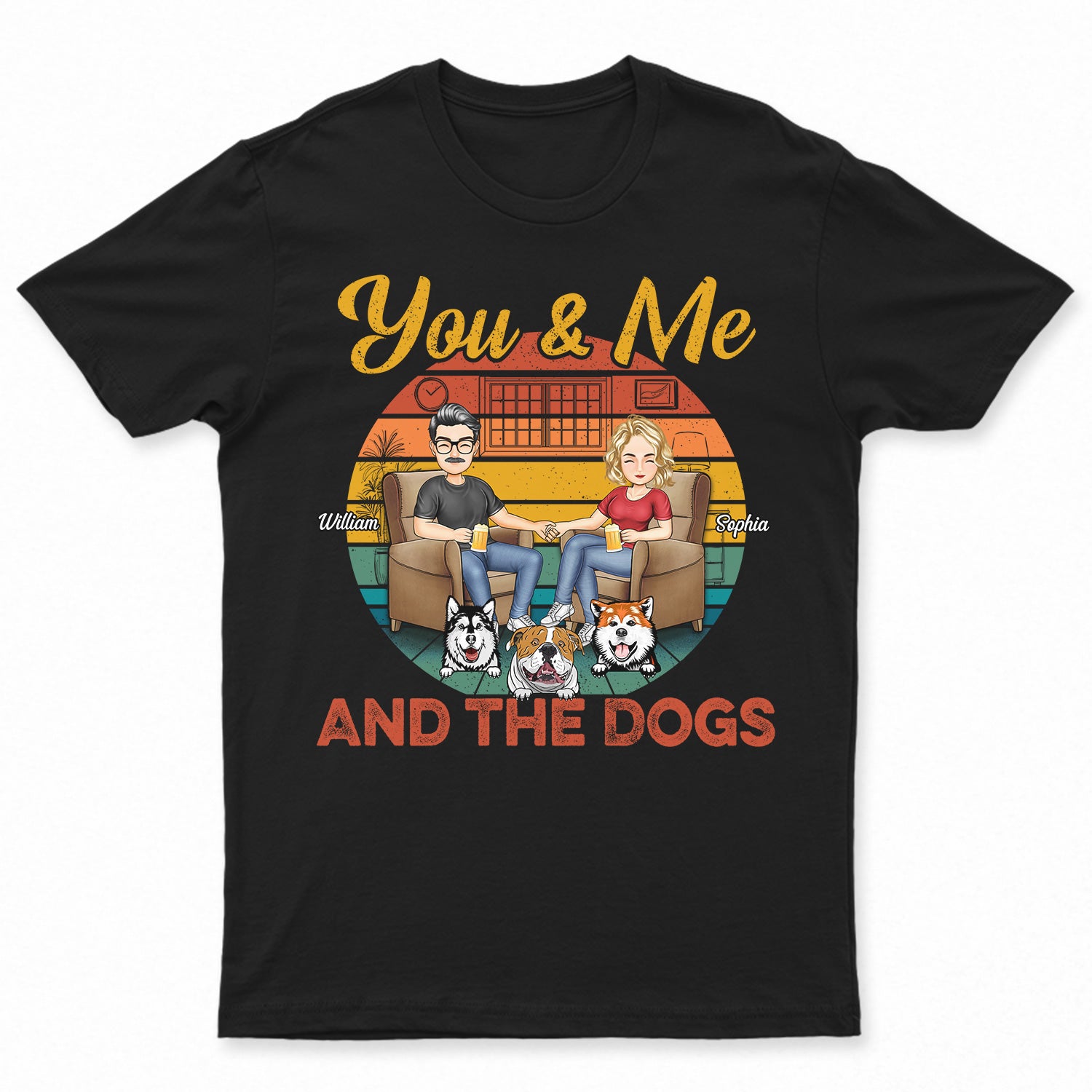 You & Me And The Dogs Cats Fur Babies – Gift For Family, Couple, Pet Lovers – Personalized Custom T Shirt