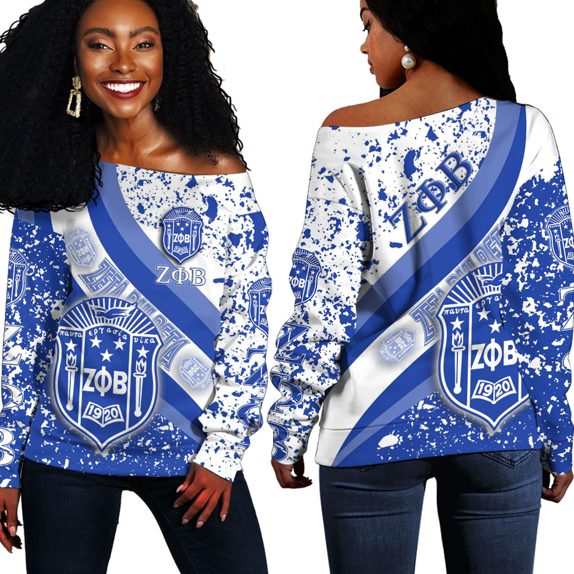 Africa Zone Clothing – Zeta Phi Beta Special Off Shoulder Sweaters A35