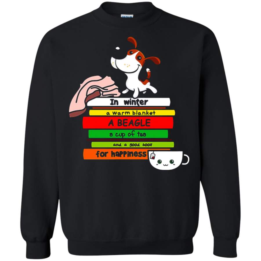 AGR In Winter A Beagle Book And Tea For Happiness Sweatshirt