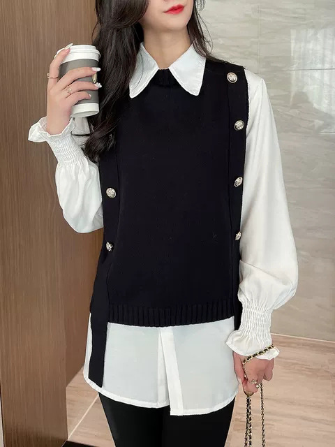 AIGYPTOS Sweater Vest All-Match Korean Fashion Female Autumn And winter knitted sweater vest crop sleeveless sweater for women alx