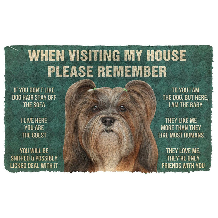 Waybackapparel Please Remember Lhasa Apso Dogs House Rules 3D Doormat