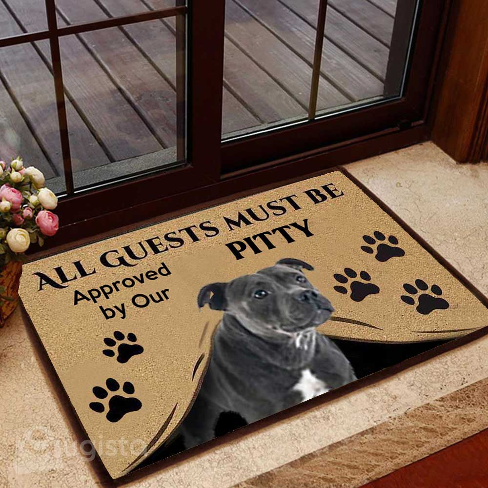 All Guests Must Be Approved By Our Pitty 01 All Over Printing Doormat Pre2305