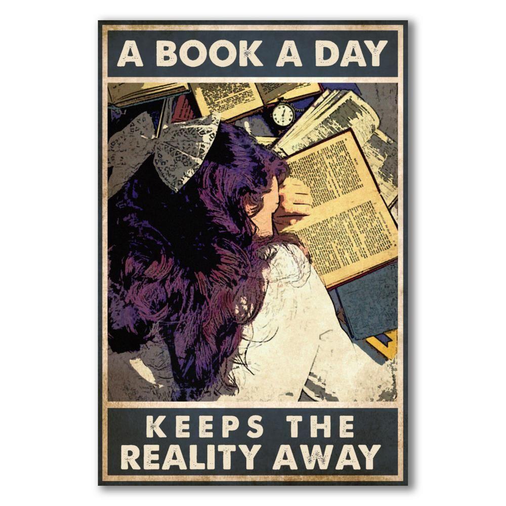 A Book A Day Keeps The Reality Away Canvas And Poster, Canvas Prints, My Poster Wall, Canvas Wall Art, Wall Decor Visual Art, Halloween Gift, Happy Halloween