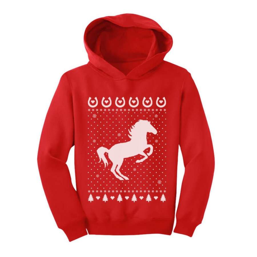 Ugly Christmas Love Horses Toddler Hoodie