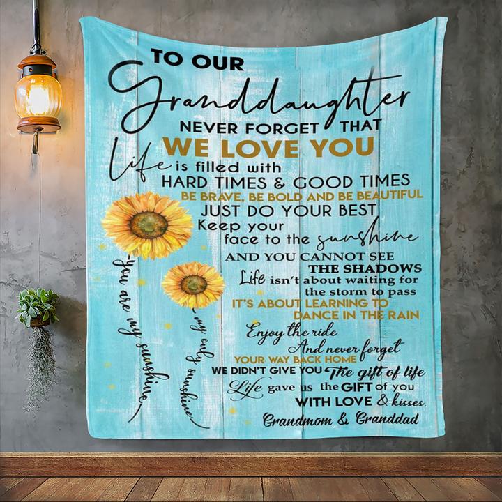 To My Granddaughter Premium Fleece Blanket