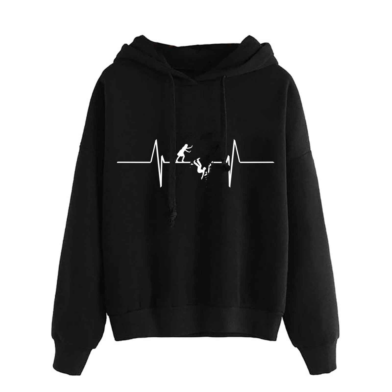 Womens Cute Printing Sweatshirts Print Long Sleeve Hoodie Pullover Tops Sweatshirts Athletic blouse tops aesthetic alx