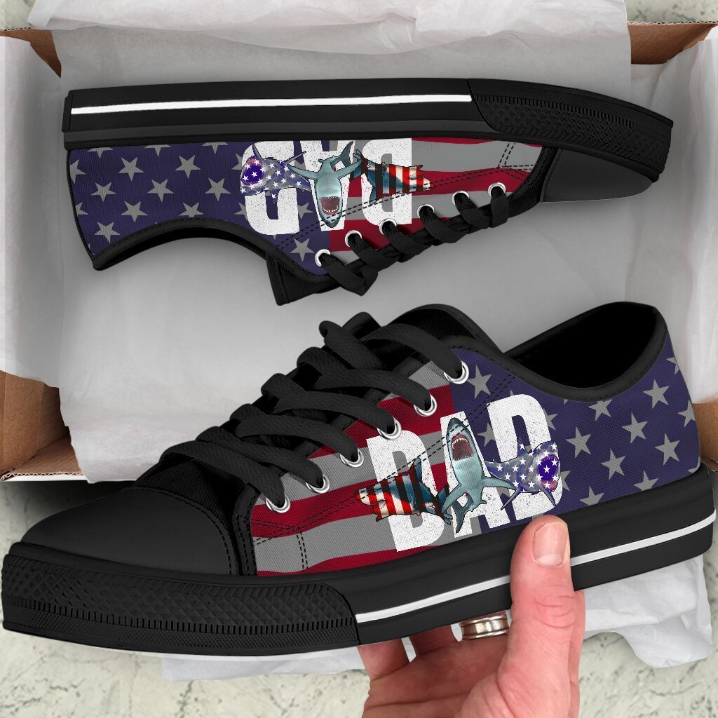 Shark Dad Flag Low Top Shoes