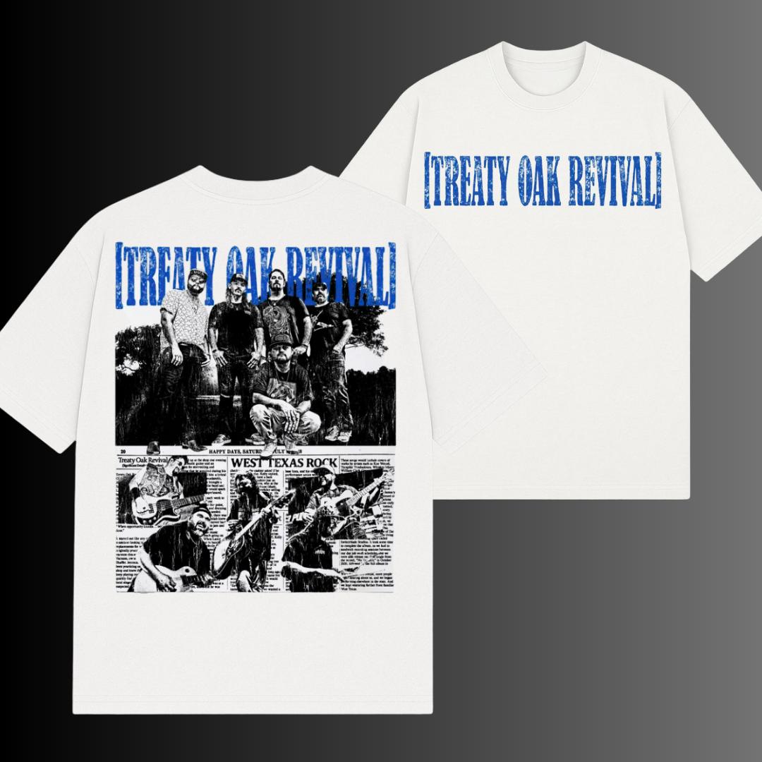 2 Sides Treaty Oak Revival Band Tee, Classic Unisex Graphic Shirt, Summer Outfit Cotton Menswear Top, Vintage Rock Band Style for Concerts or Fathers Day Gift