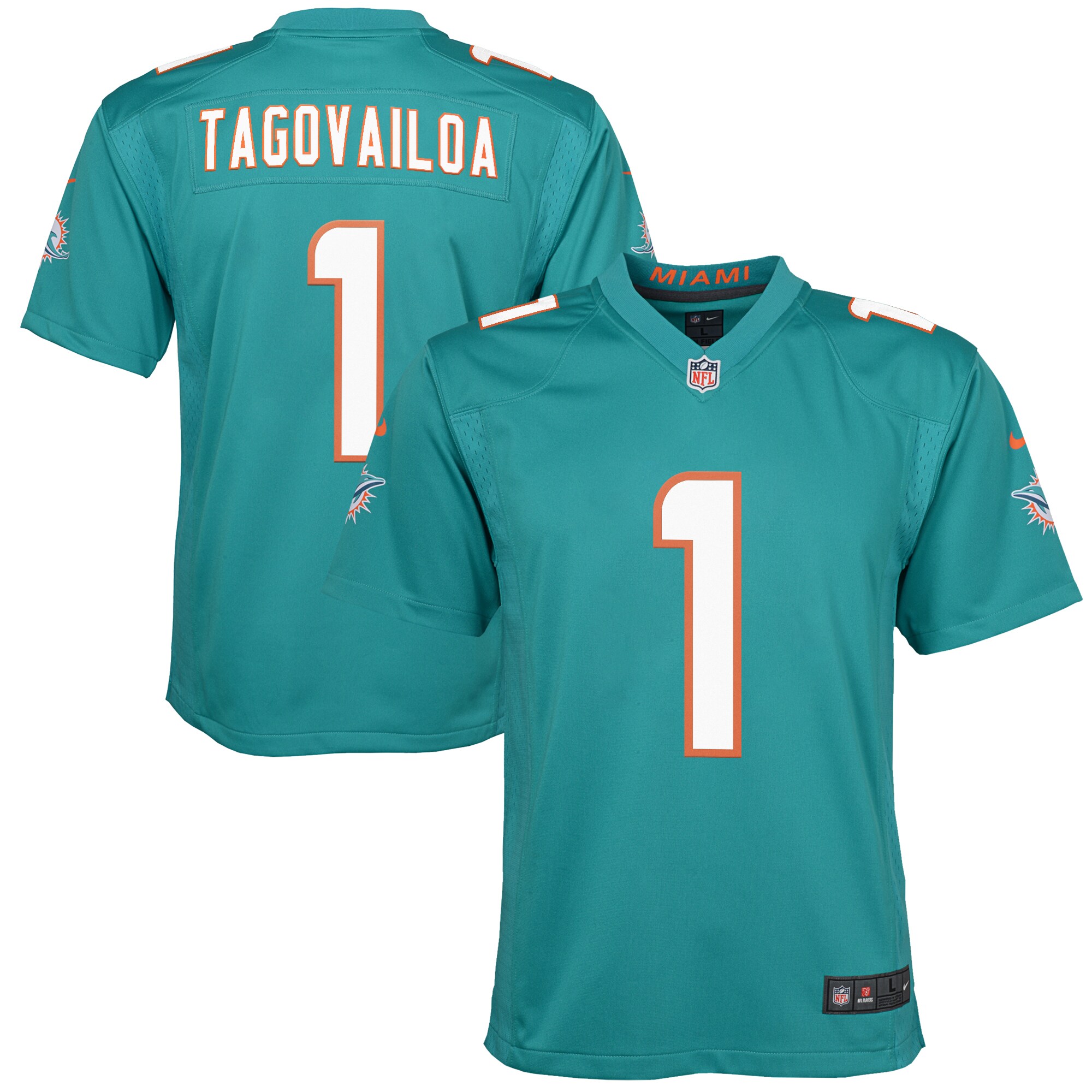 Youth Miami Dolphins Tua Tagovailoa Aqua Game Jersey