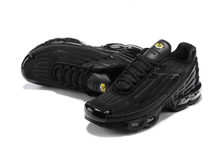 Nike Air Max Plus 3 Leather ‘Triple Black’ Men Shoes Sneakers SNK215378266