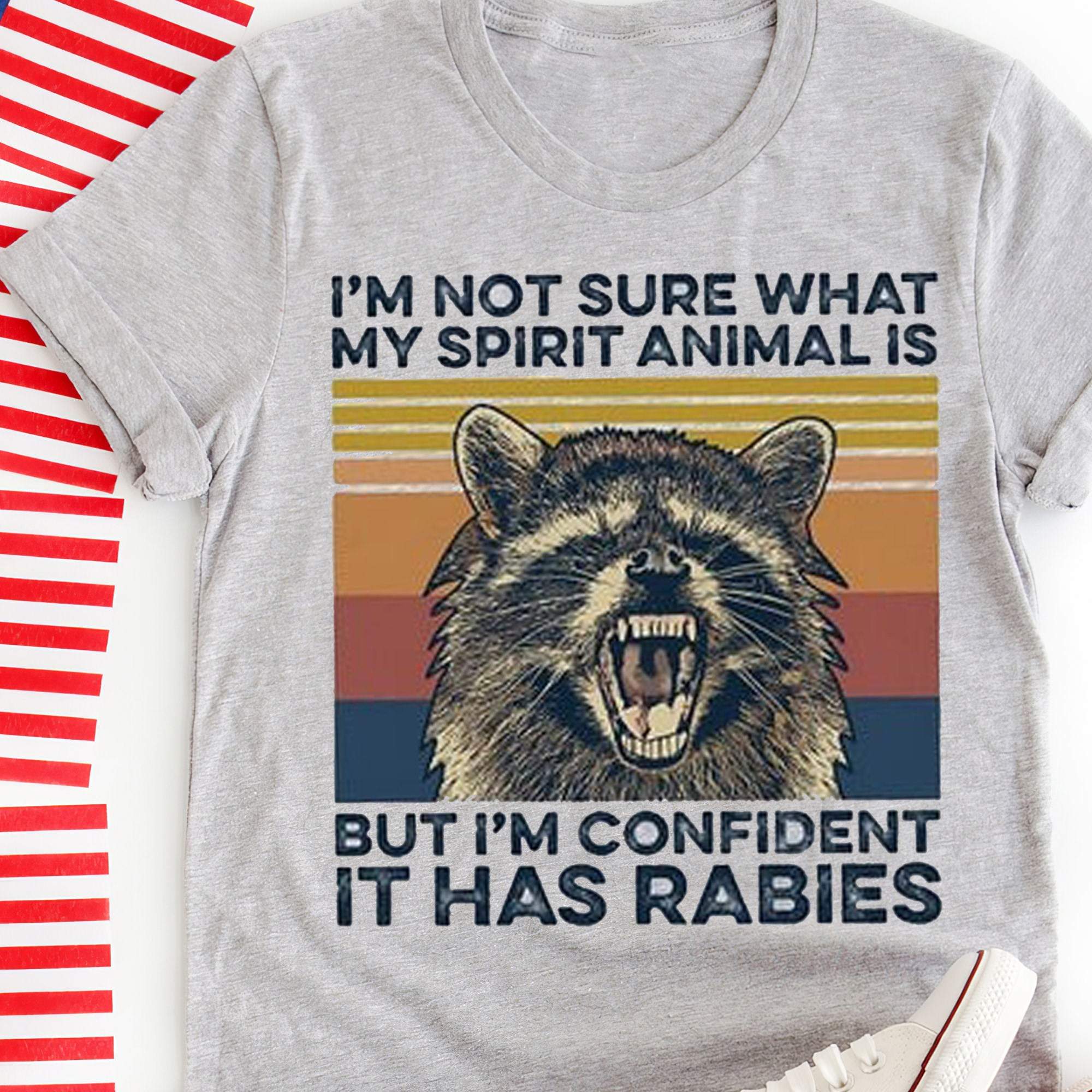 Raccoom I’m Not Sure What My Spirit Animal Graphic Unisex T-shirt Hoodie All Color Plus Size Up To S-5xl