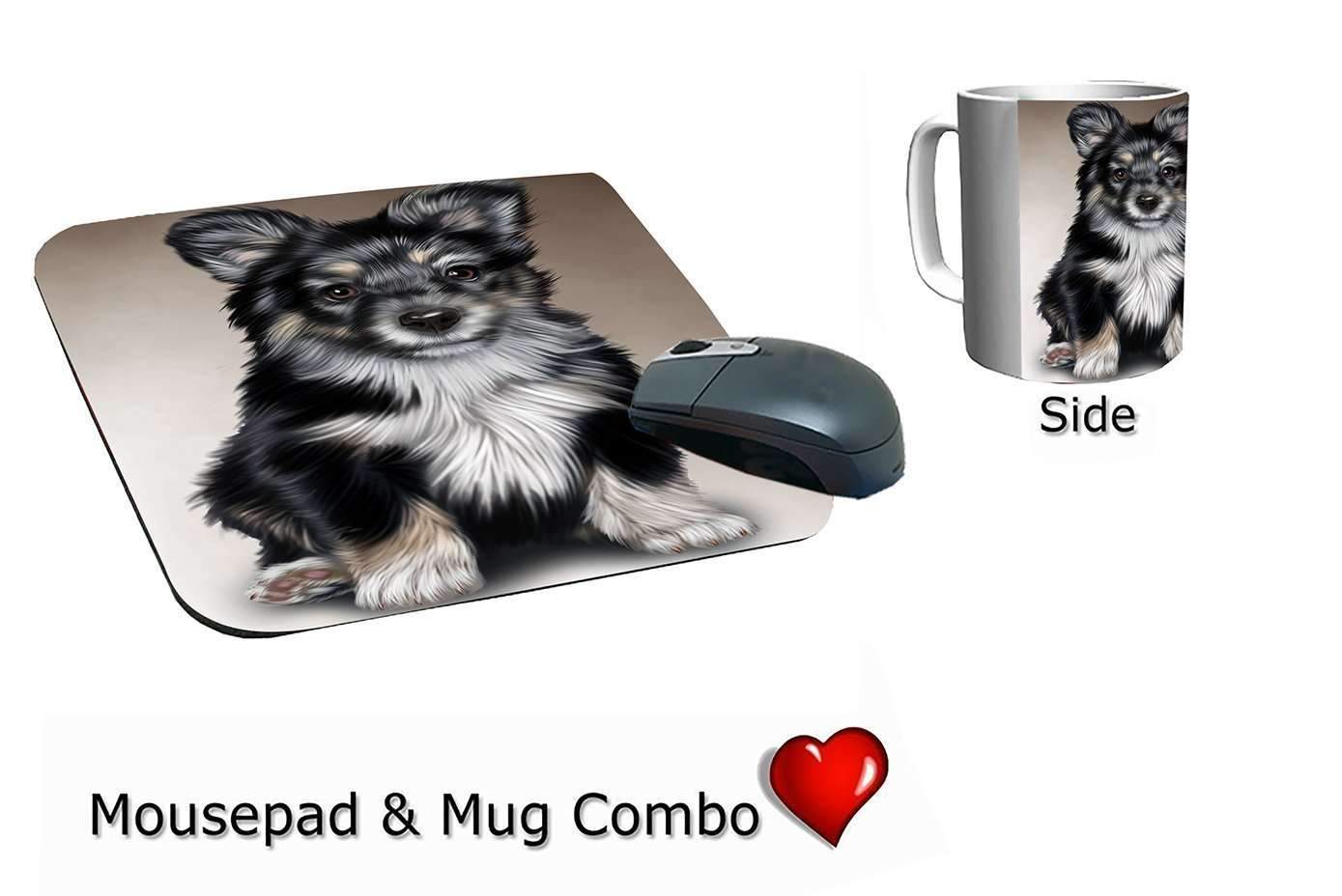 Australian Shepherd Black Puppy Dog Mug & Mousepad Combo Gift Set