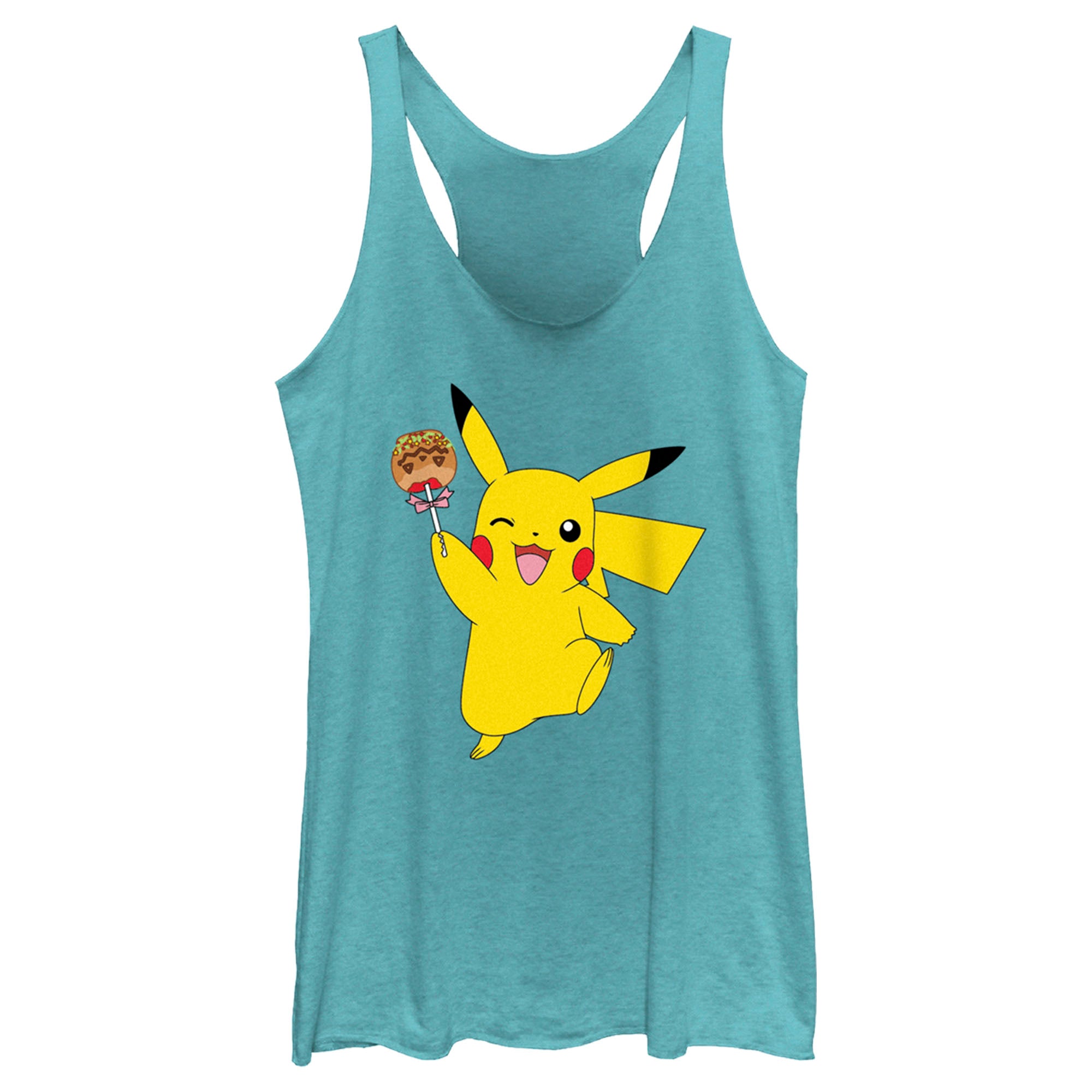 Women’S Pokemon Halloween Pikachu Jack-O’-Lantern Caramel Apple Racerback Tank Top