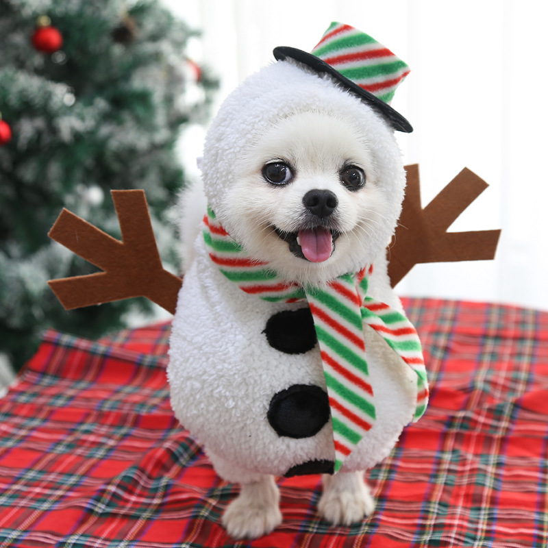 Pet Christmas Clothes Winter Warm Soft Fleece Dog Sweater Pet Clothing for Dogs Puppy Cat Chihuahua Costume Coat Pet Supplies alx