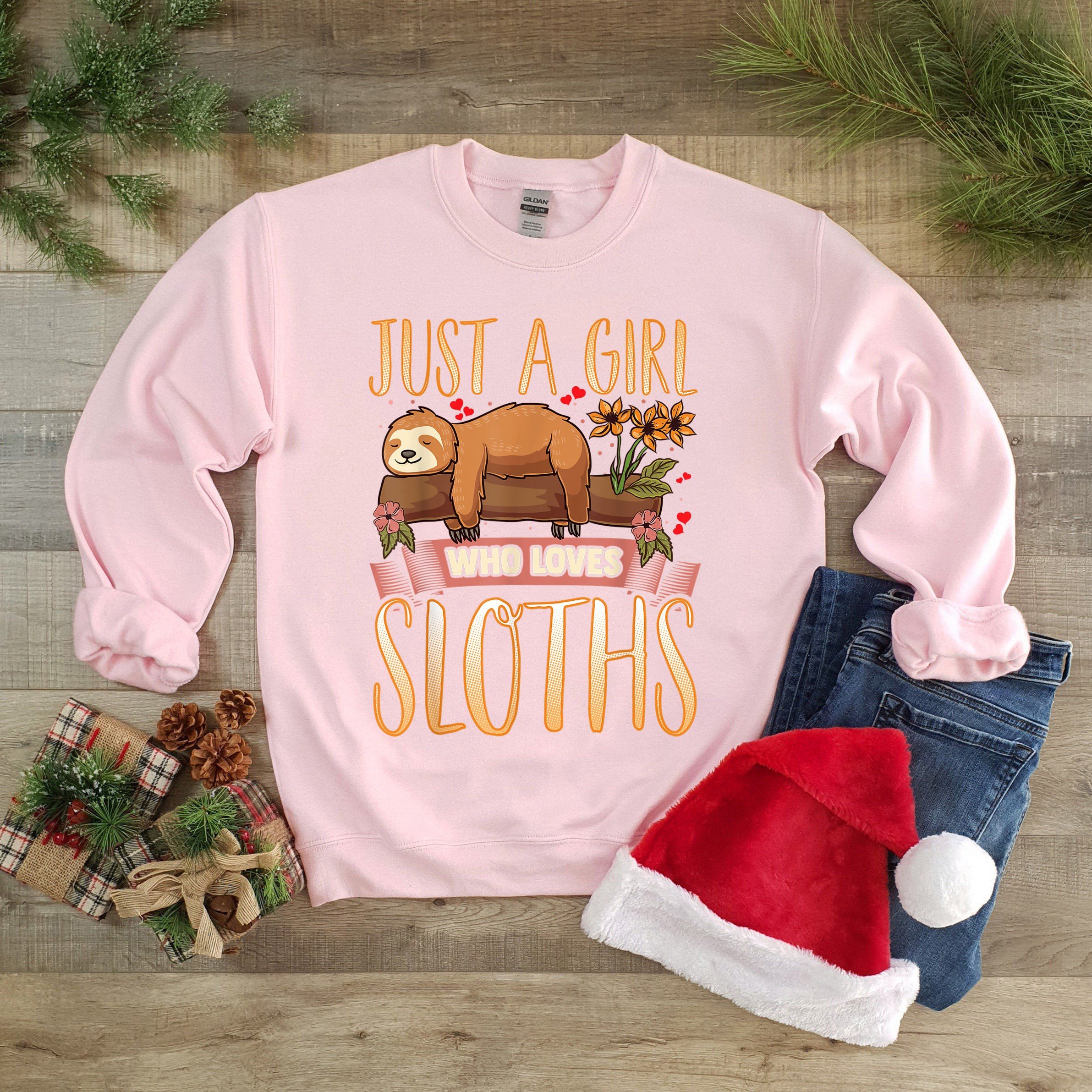 Just A Girl Who Loves Sloths Shirt Christmas Gifts For Teen Girl