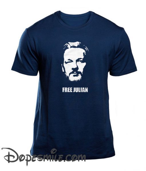 Free Julian Assange Print Wikileaks cool T-Shirt