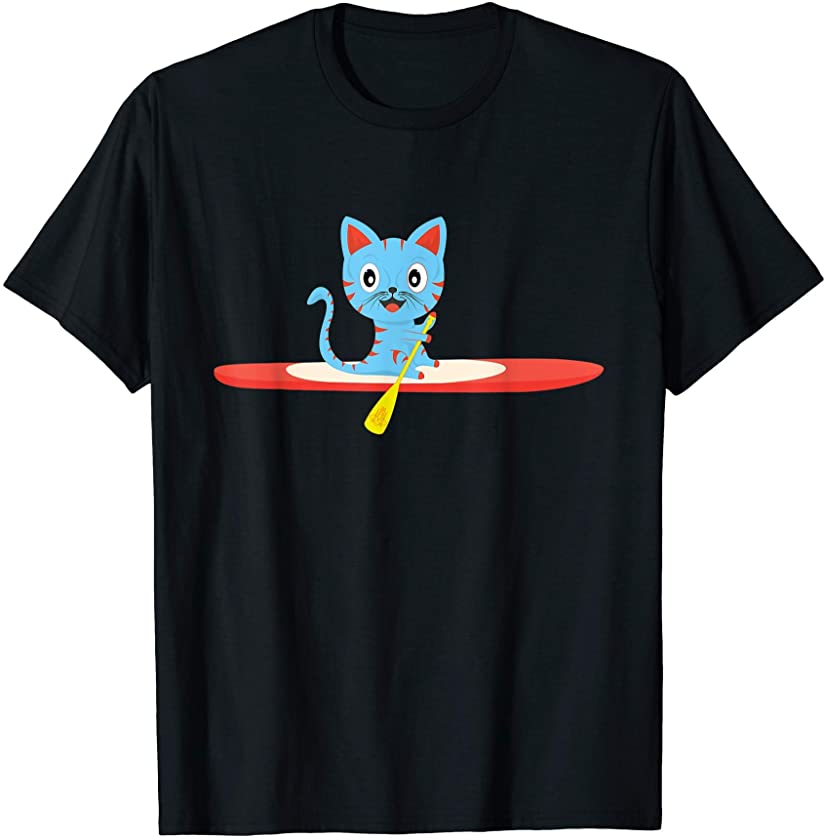 Paddleboarding SUP Cat Kitten Stand Up Paddle Board Lover T-Shirt