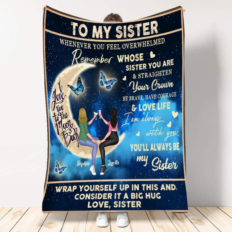 Personalized Custom To My Sister Blanket, Birthday Gift Idea For Sister, You’Ll Always Be My Sister