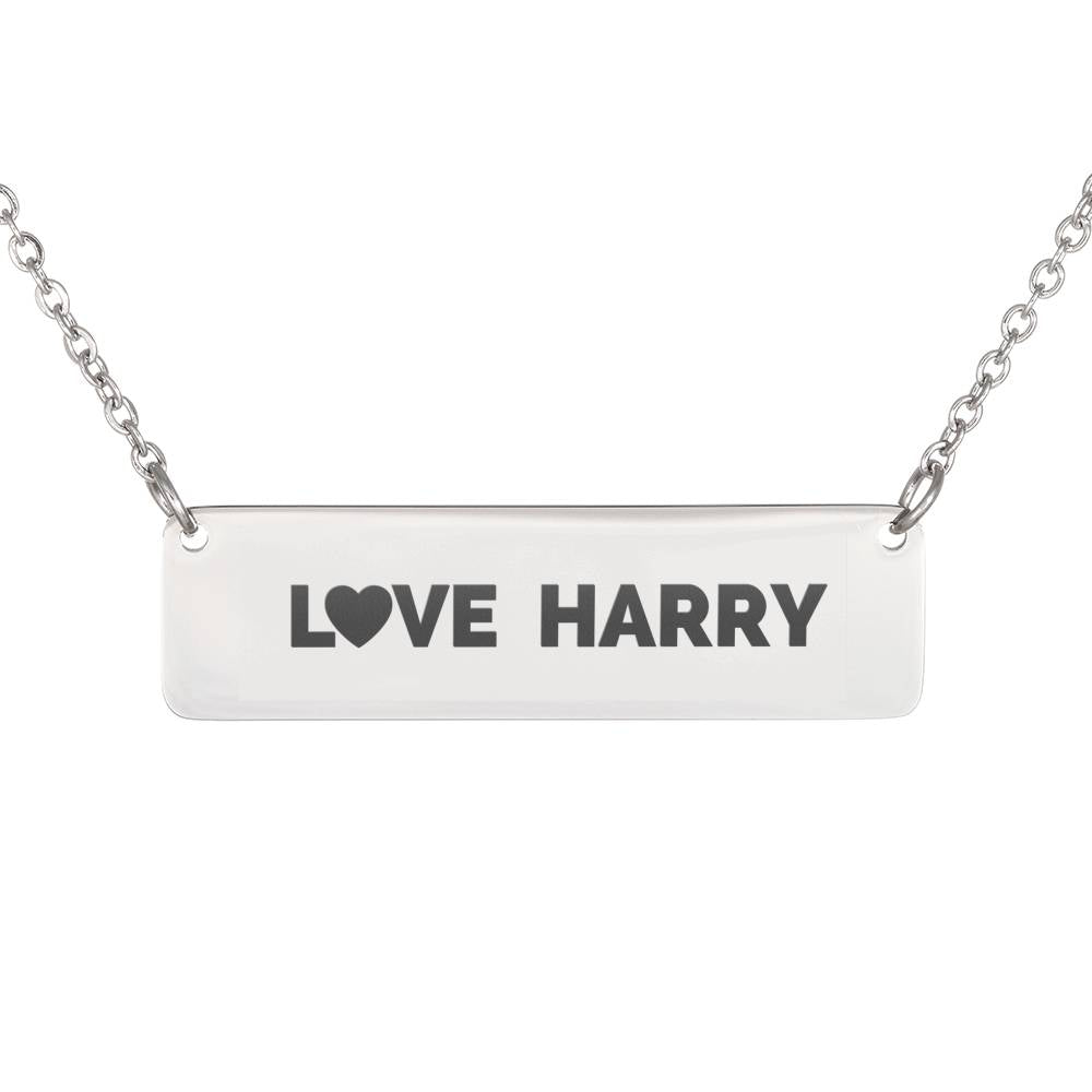 Love Harry Necklace. Personalized Engraving Option. Heart Harry Name Jewelry Gift. Tpwk