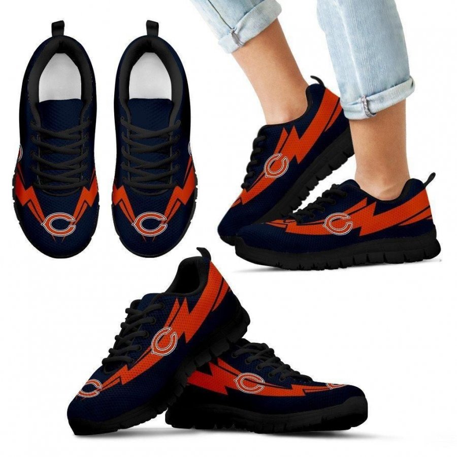 Three Amazing Good Line Charming Logo Chicago Bears Sneakers #903