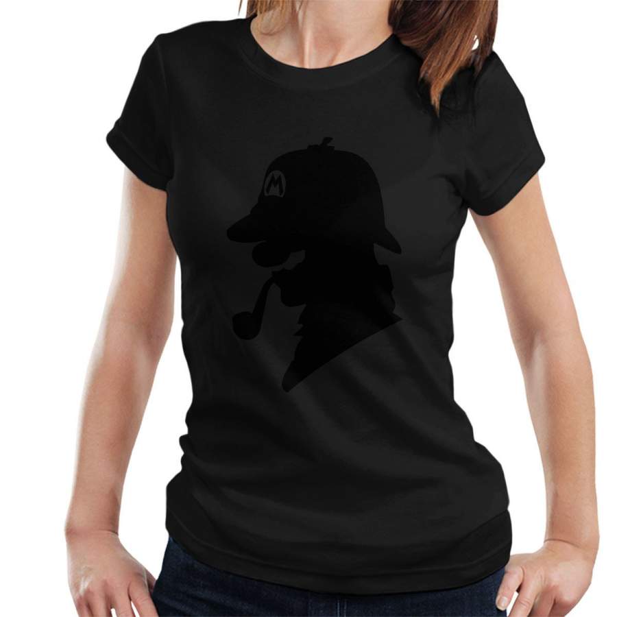 Super Mario Holmes Sherlock Silhouette Women’s T-Shirt