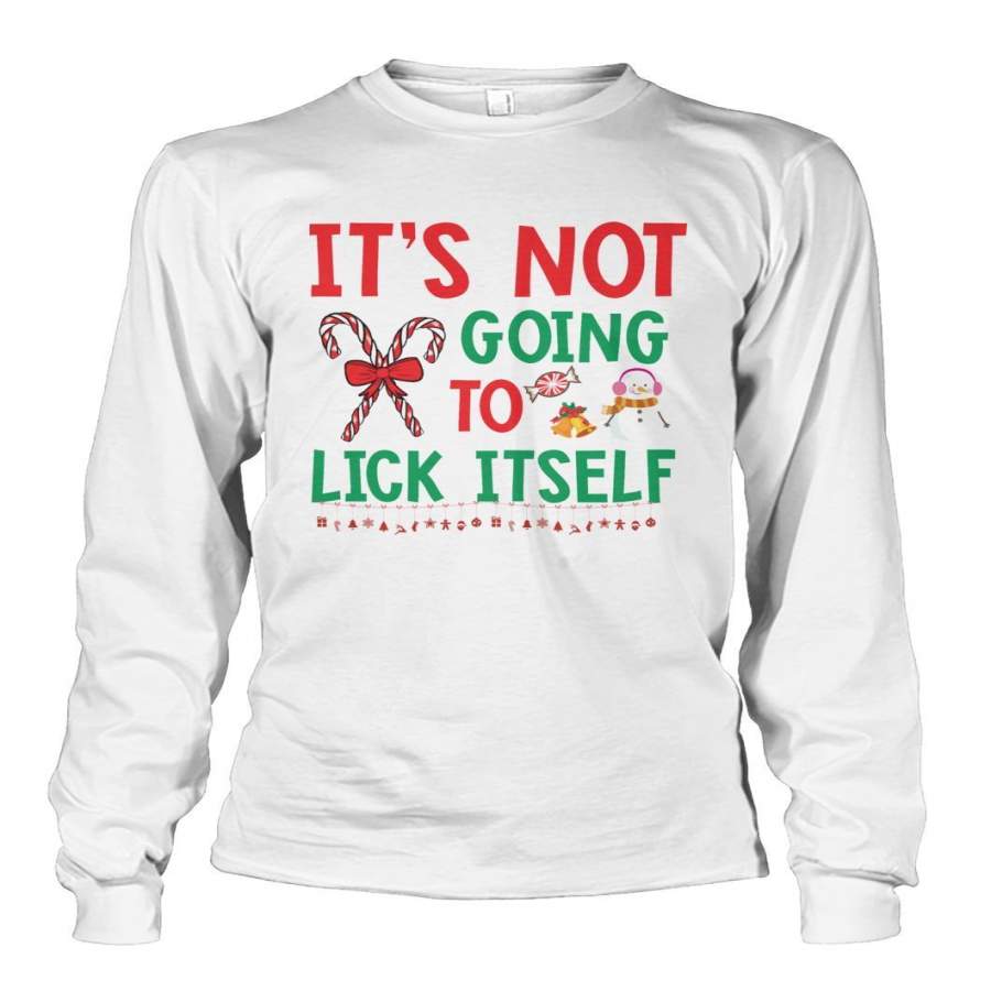 Christmas Its Not Going To Lick Itself Candy Cane Unisex Long Sleeve