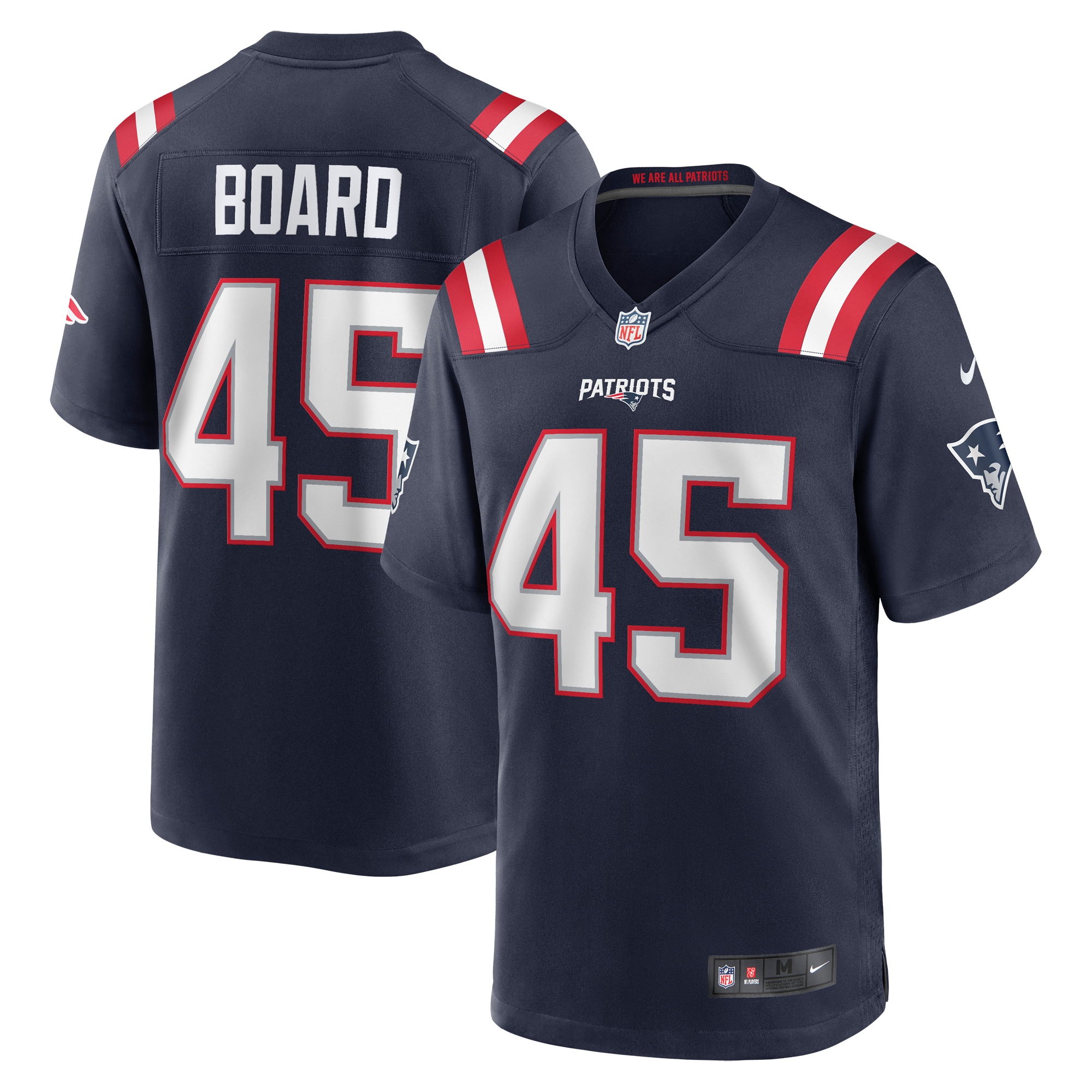 Chris Board New England Patriots Game Player Jersey – Navy