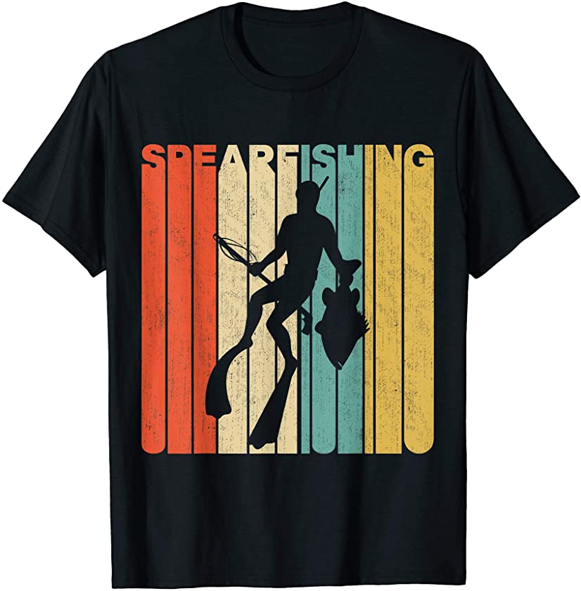 Vintage Retro Spearfishing Silhouette T-Shirt