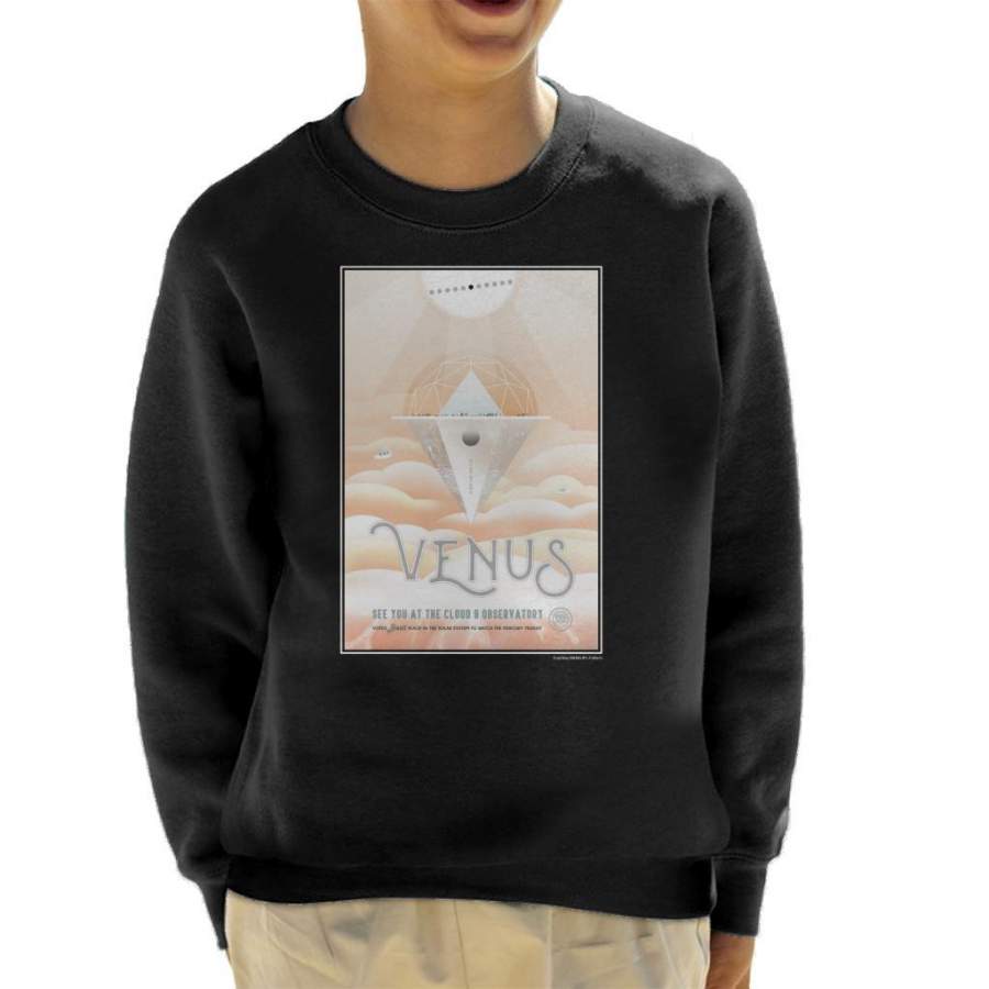 NASA Venus Cloud 9 Interplanetary Travel Poster Kid’s Sweatshirt