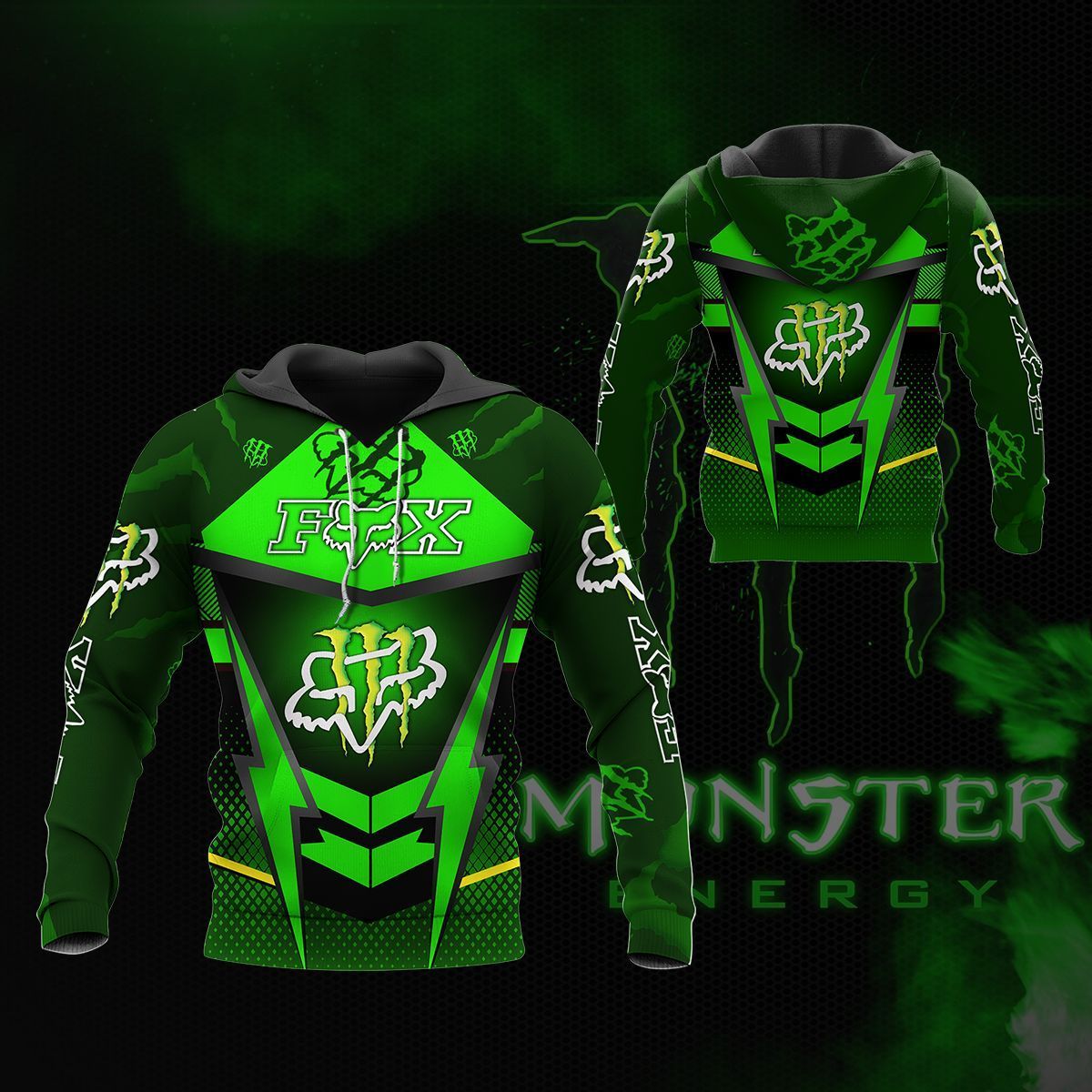 3D All Over Printed FOX Monster Energy TDV Shirts Ver 1