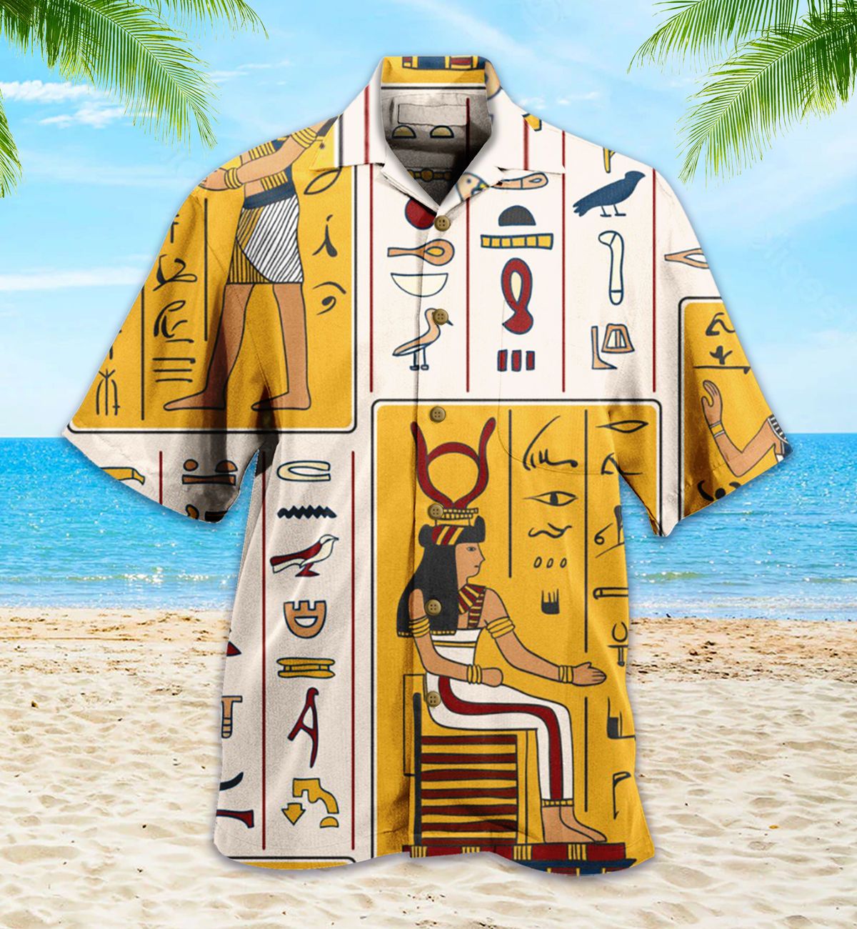 Ancient Egypt Yellow Vintage Hawaii Shirt Ha36503