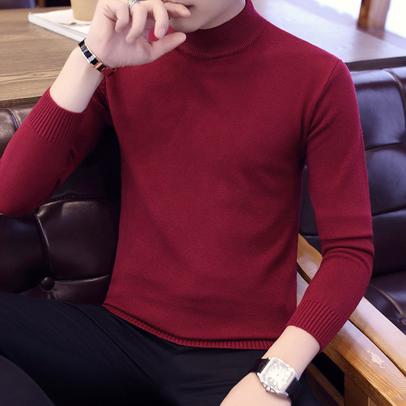 2022 Winter New Men’s Turtleneck Sweaters Black Sexy Brand Knitted Pullovers Men Solid Color Casual Male Sweater Autumn Knitwear alx