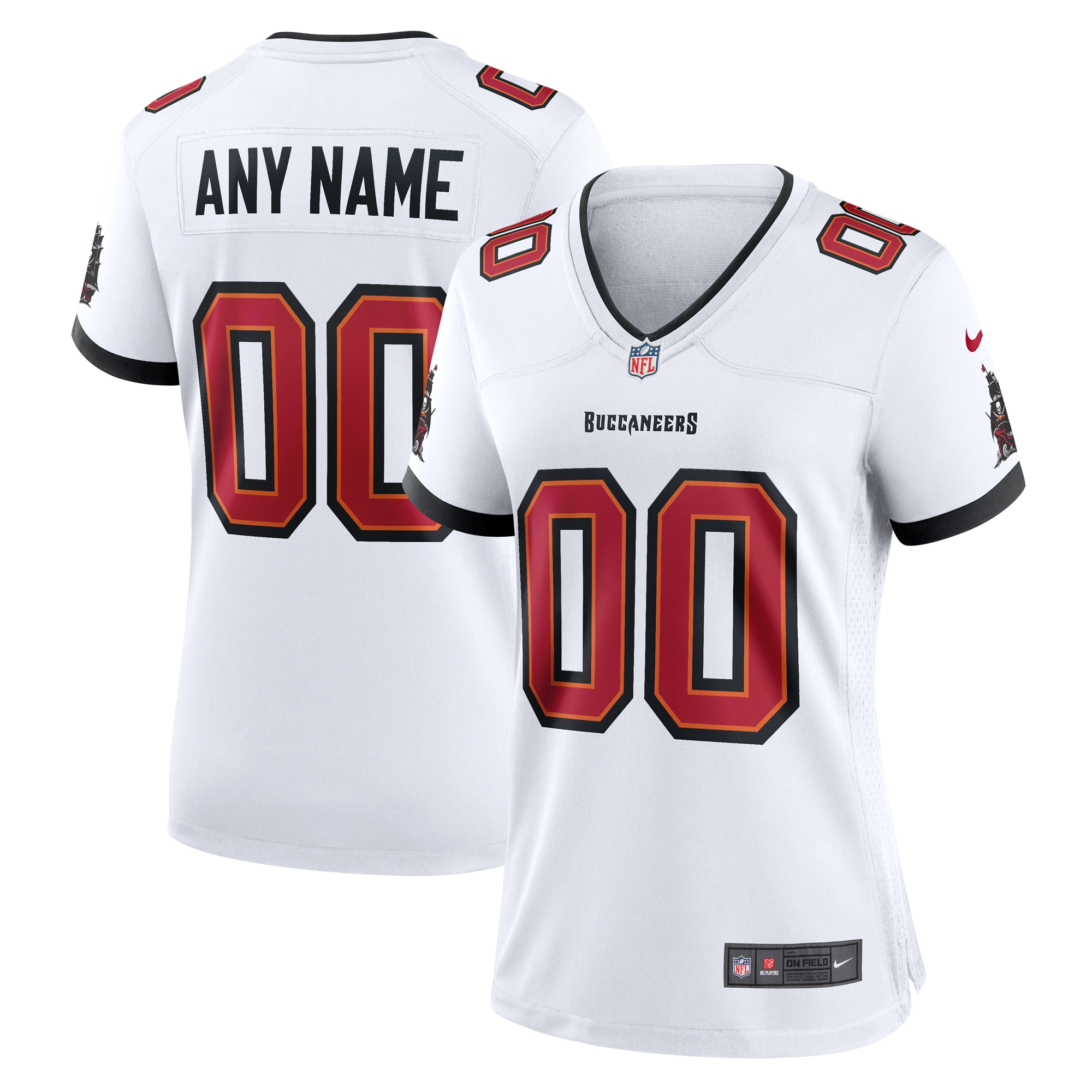 Women’s Tampa Bay Buccaneers White Custom Game Jersey