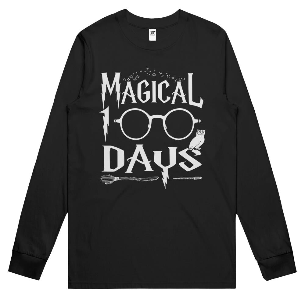 100 Days Of School Shirt For Girls Boys Teacher Adult Gift Long Sleeve T Shirts