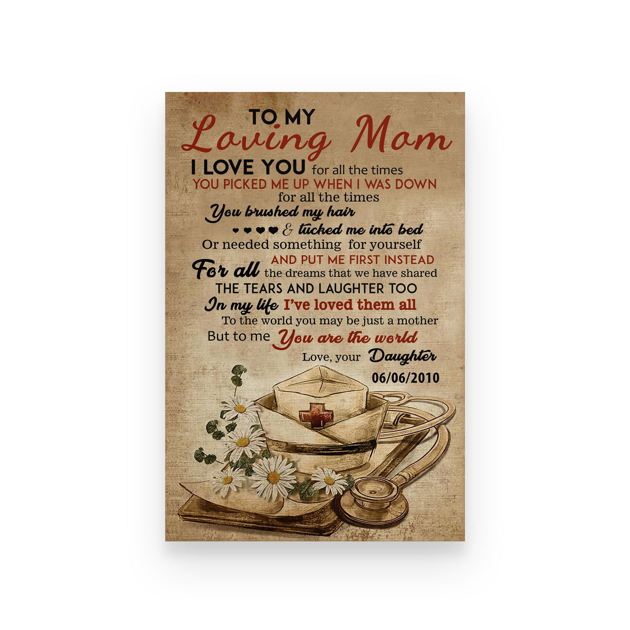 nurse poster daughter to mom  i love you for all times vs2