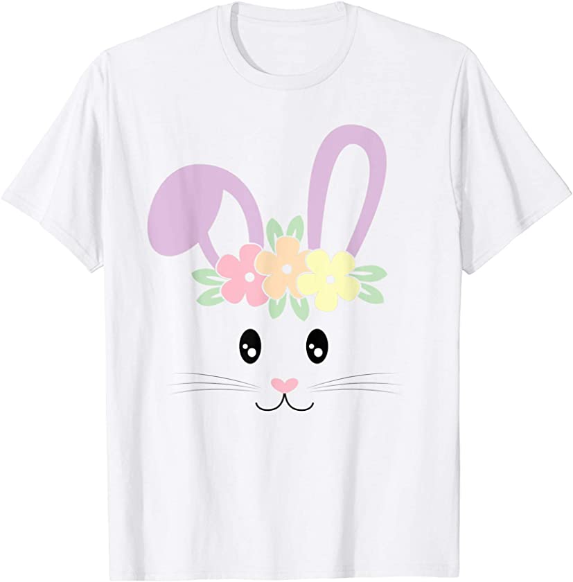 Cute Easter Bunny Face Pastel Tee For Girls and Toddlers T-Shirt