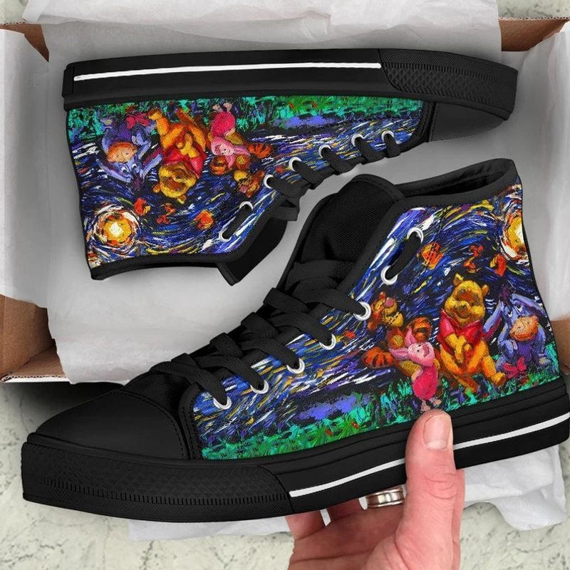 Winnie The Pooh Starry Night 6 High Top Shoes